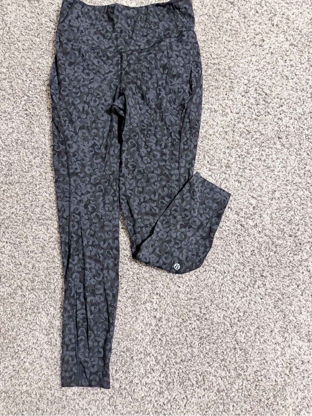 lululemon athletica Black & Gray Animal-Print High-Rise Leggings